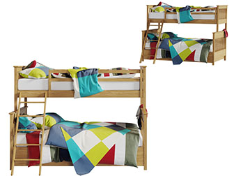 美式实木儿童上下床