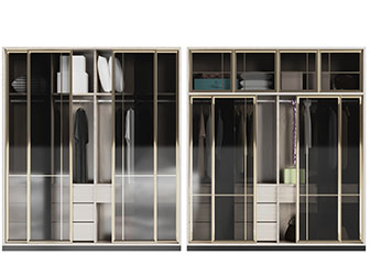 现代轻奢推拉玻璃门衣柜