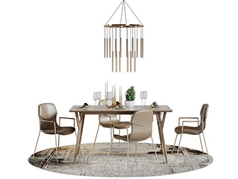 现代轻奢实木餐桌椅组合