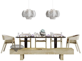 中式餐桌椅组合茶几