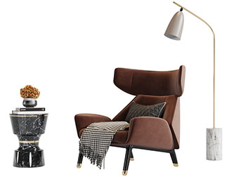 现代轻奢休闲椅子落地灯