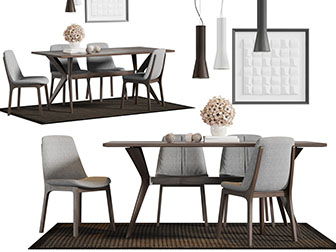 北欧实木餐桌椅组合