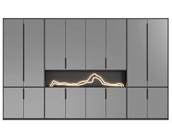 新中式装饰山脉灯饰的装饰收纳柜