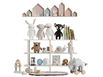 北欧实木儿童收纳装饰架积木玩具