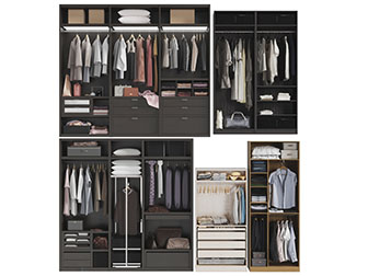 现代开放式衣柜