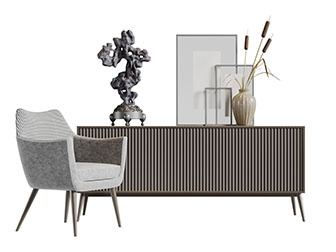 新中式电视柜休闲椅子