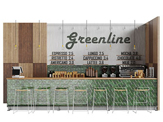 现代咖啡厅实木台面吧台吧凳