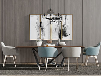 北欧实木餐桌椅组合