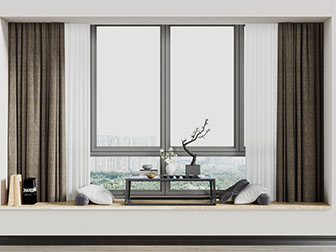 中式飘窗上的茶桌坐垫