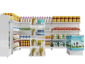 便利店金属粮油食品货架保鲜柜冰箱