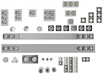 现代轨道可移动筒灯射灯
