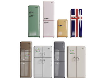 现代糖果色双开门冰箱