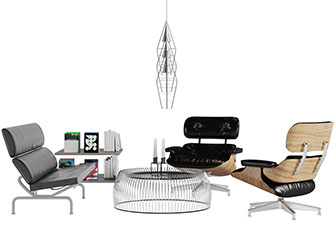 现代休闲椅子茶几