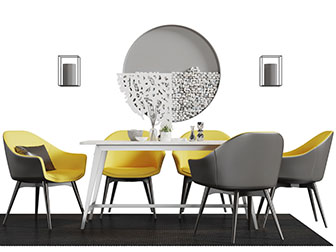 现代餐桌椅组合
