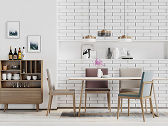 北欧实木餐边柜餐桌椅组合