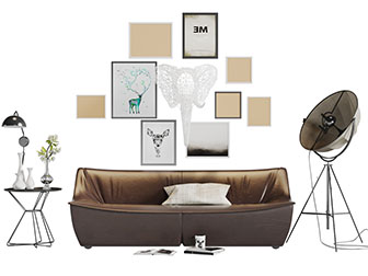 现代多人沙发落地灯