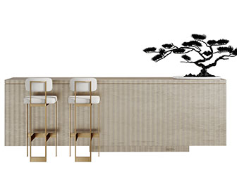 新中式实木吧台吧椅