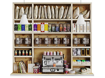 美式实木咖啡厅饮料收纳料理台