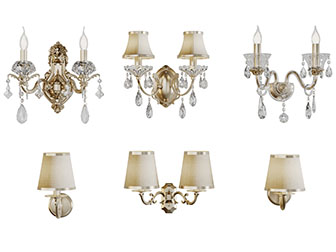 欧式双头水晶吊坠壁灯