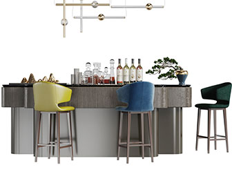 新中式实木吧台吧椅