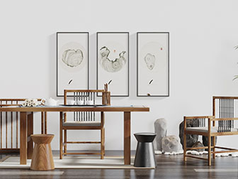 新中式实木长方形茶桌凳子