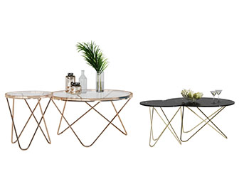 现代轻奢圆形茶几角几