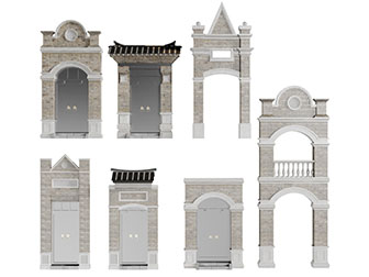 欧式复古大门门拱建筑