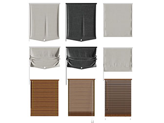 现代竹制百叶拉帘布艺升降窗帘3d模型 现代竹制百叶拉帘布艺升降窗帘