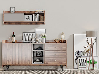 北欧实木餐边柜