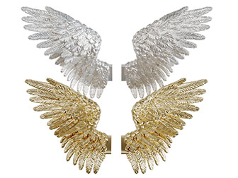 金色和银色翅膀造型壁灯