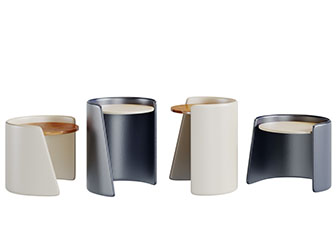 新中式皮革圆形沙发凳