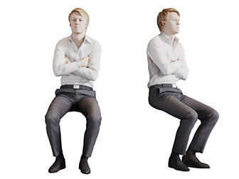 坐着思考的男人