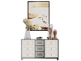 美式实木带抽屉的玄关柜边柜