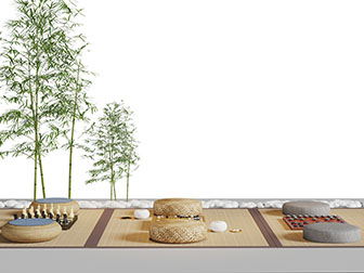 日式榻榻米蒲草团坐垫围棋3d模型 日式榻榻米蒲草团坐垫围棋