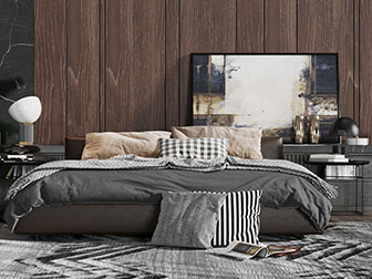 现代布艺双人床