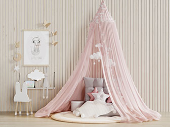 现代儿童床帏圆垫婴儿床