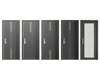 新中式装饰花纹的平开门