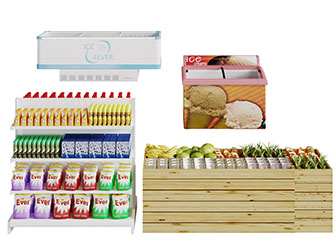 现代实木饮料蔬菜水果货架冰柜