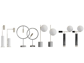 新中式大理石灯座的台灯床头灯