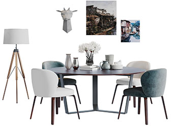 北欧实木餐桌椅组合