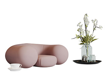 现代无脚单人沙发3d模型 现代无脚单人沙发