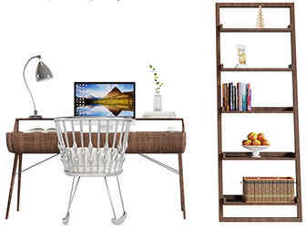 北欧实木书桌椅子组合