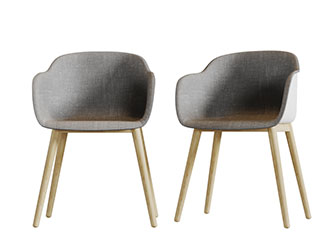 北欧实木支架的休闲椅子