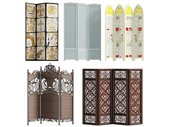欧式实木雕花屏风