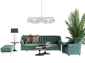 欧式软包靠背多人单人沙发组合