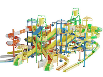 现代儿童游乐场滑滑梯游乐设备设施3d模型 现代儿童游乐场滑滑梯游乐设备设施