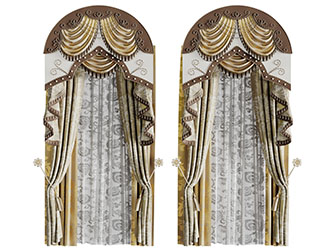 欧式拱形窗窗帘窗纱3d模型 欧式拱形窗窗帘窗纱