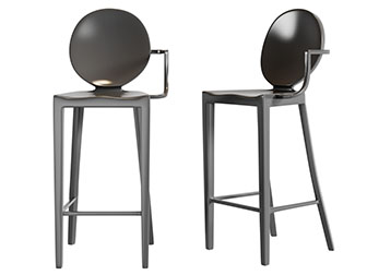 美式黑色实木吧椅