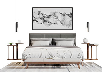 北欧双人床床尾凳