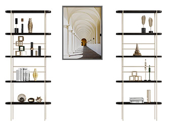 现代轻奢金属支架的装饰架